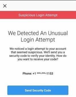 Instagram Suspicious Login Attempt