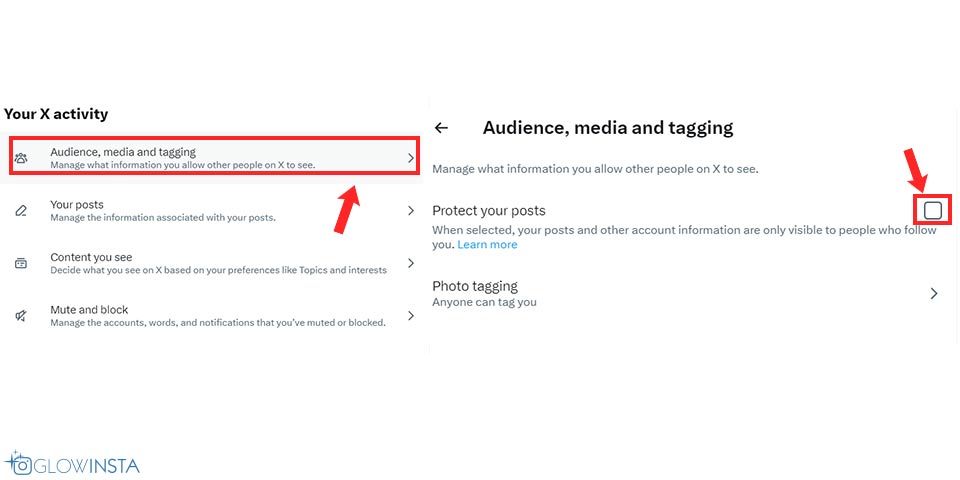 Twitter audience and tags settings